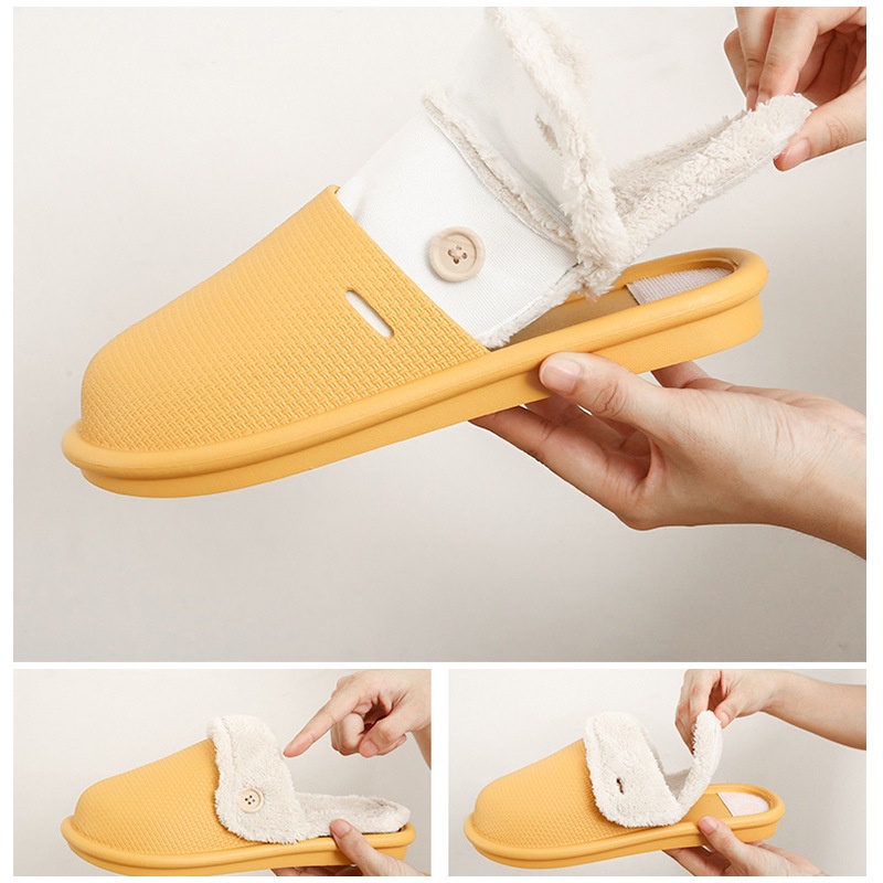 Dép Cotton Đế Mềm Chống Nước Chống Trượt Có Thể Tháo Rời Cho Nam Nữ