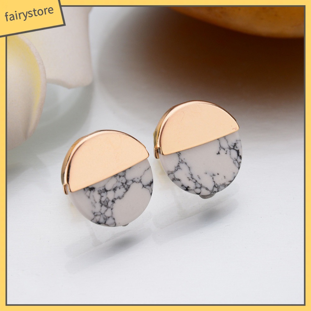 Khuyên tai bản tròn gắn đa thời trang cho nữ