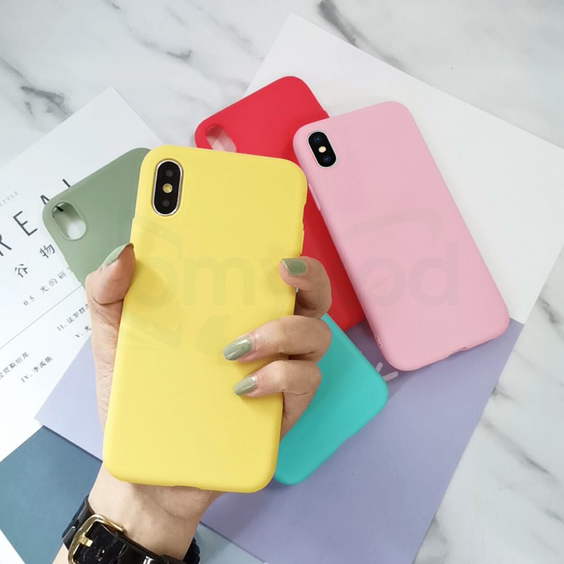 Ốp điện thoại màu trơn siêu mỏng dành cho iPhone SE 2020 7 8 XR Xs Max | BigBuy360 - bigbuy360.vn
