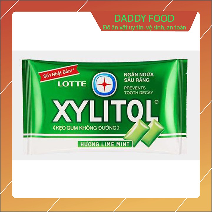 Hộp kẹo gum không đường lotte Xylitol 15 vỉ, hương lime mint