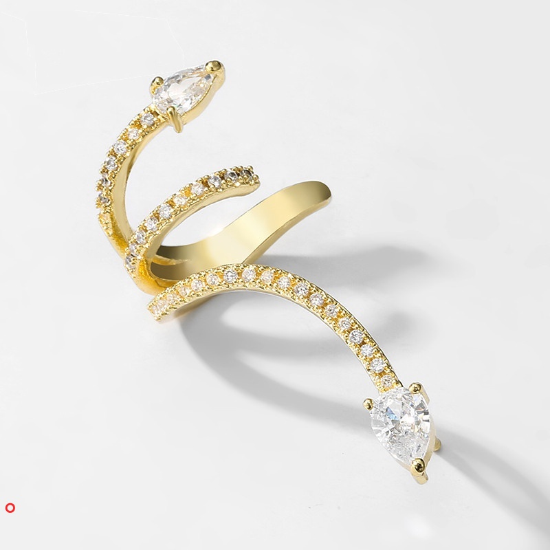 Bông tai hình rắn đính đá phong cách punk