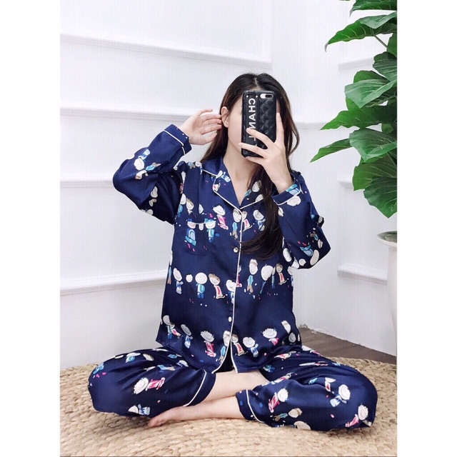 Sỉ Bộ đồ ngủ lụa pijama💋 hàng Quảng châu💋 freeship ảnh thật