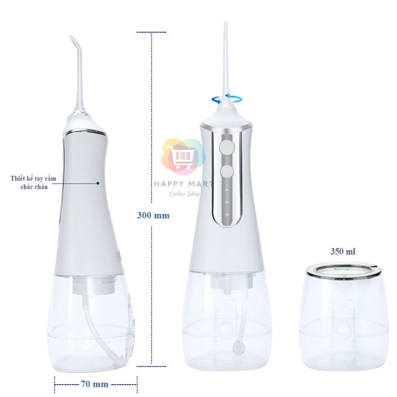 Máy tăm nước vệ sinh răng miệng siêu sạch cầm tay chính hãng theo công nghệ Châu Âu Hiven