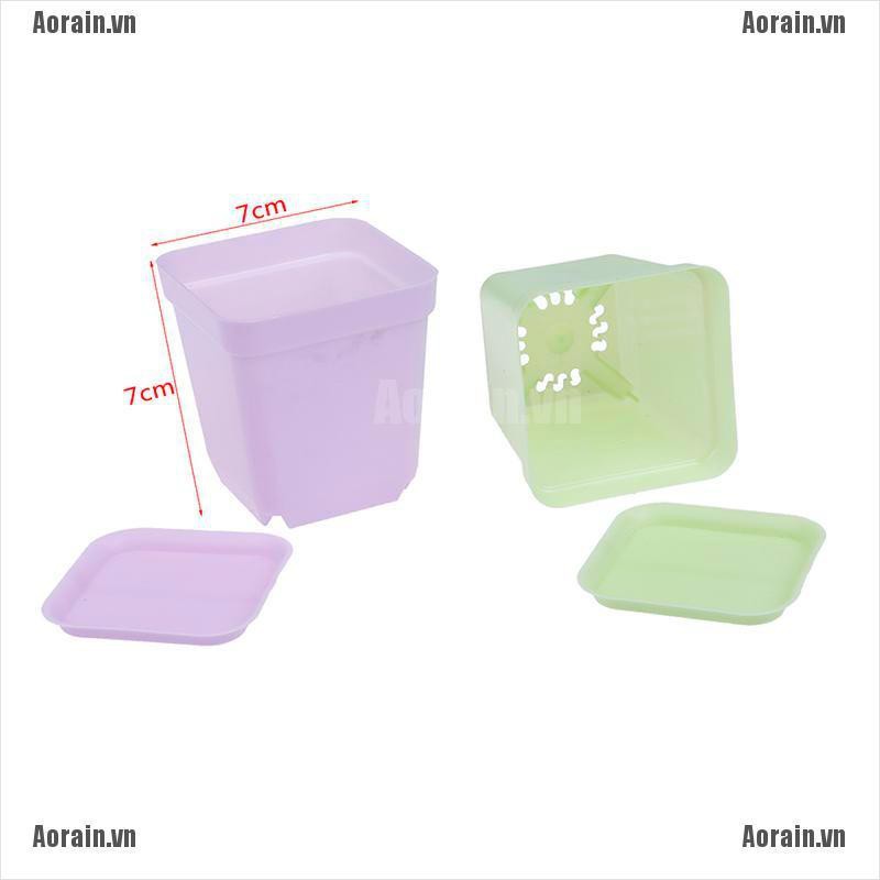 Bộ 10 Chậu Cây Nhỏ Bằng Nhựa Màu Sắc Ngẫu Nhiên