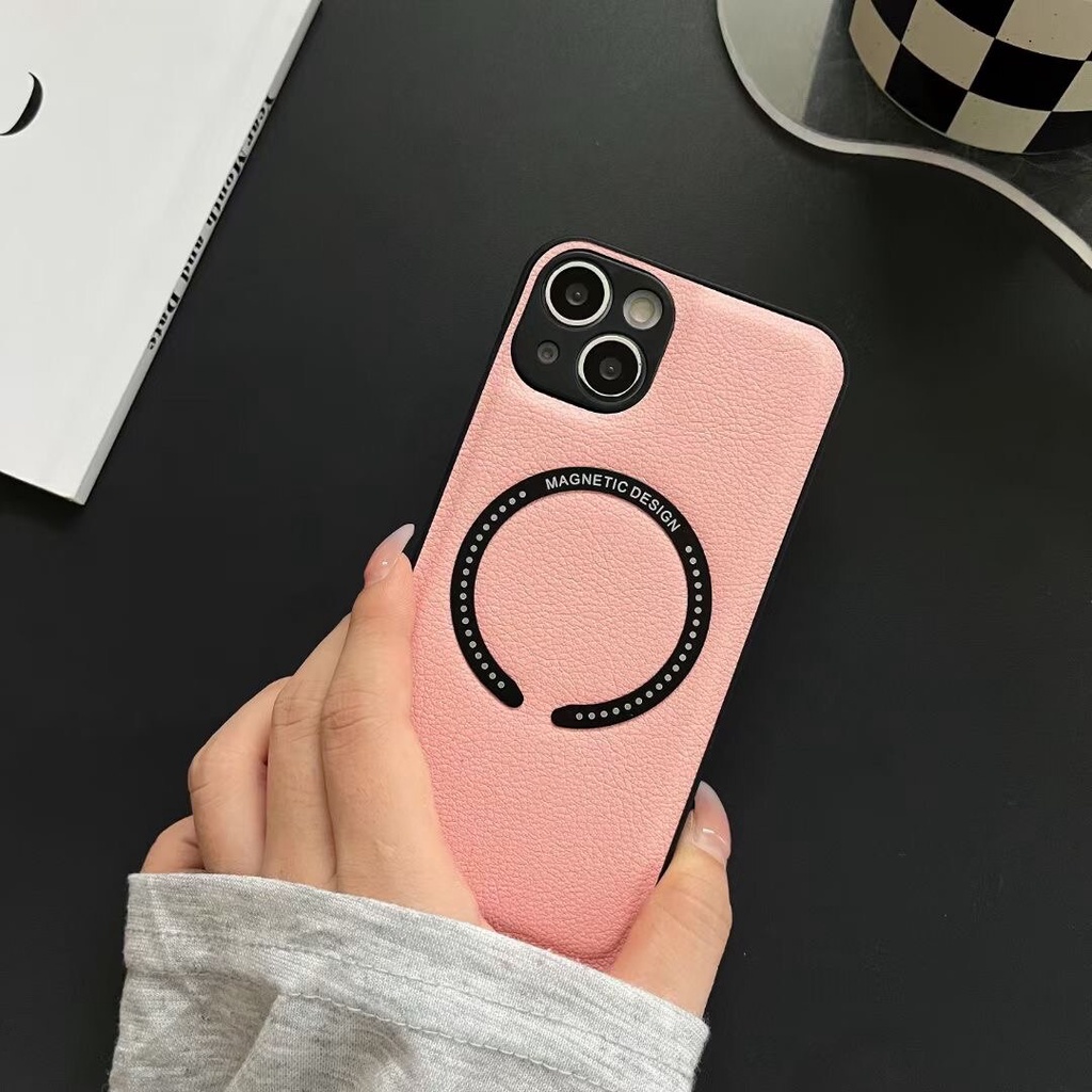 Ốp Điện Thoại Da Mềm Hít Nam Châm Chống Sốc Sang Trọng Cho iPhone 14 13 12 11 Pro Max X S XR 7 8 Plus