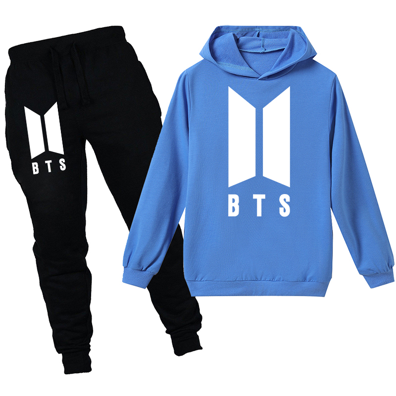 Bộ 2 Món Áo Hoodie + Quần Dài In Họa Tiết Bts Thời Trang Giáng Sinh Cho Bé 2-14 Tuổi