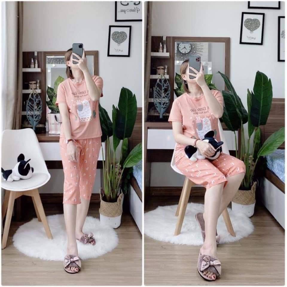 [Trẻ Trung] Bộ Lửng Mặc Nhà Áo Cộc Vải Cotton, Quần Thô Lỡ Cho Mùa Hè Này Chất Cực Mát Full Size | BigBuy360 - bigbuy360.vn