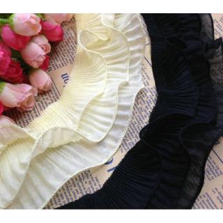 Cuộn viền ren 3 lớp co giãn chất liệu vải viscose dài 1 yard rộng 7-8cm