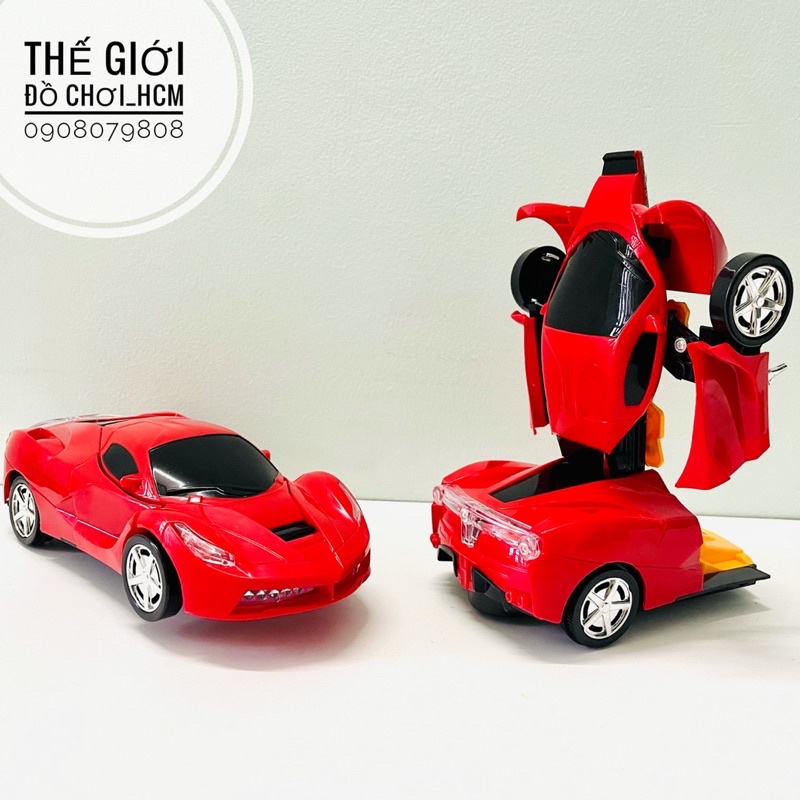 [Ô TÔ BIẾN HÌNH-XOAY] Đồ chơi xe ô tô biến hình robot có đèn nhạc khi chạy rất đẹp dành cho bé thích mô hình xe robot.