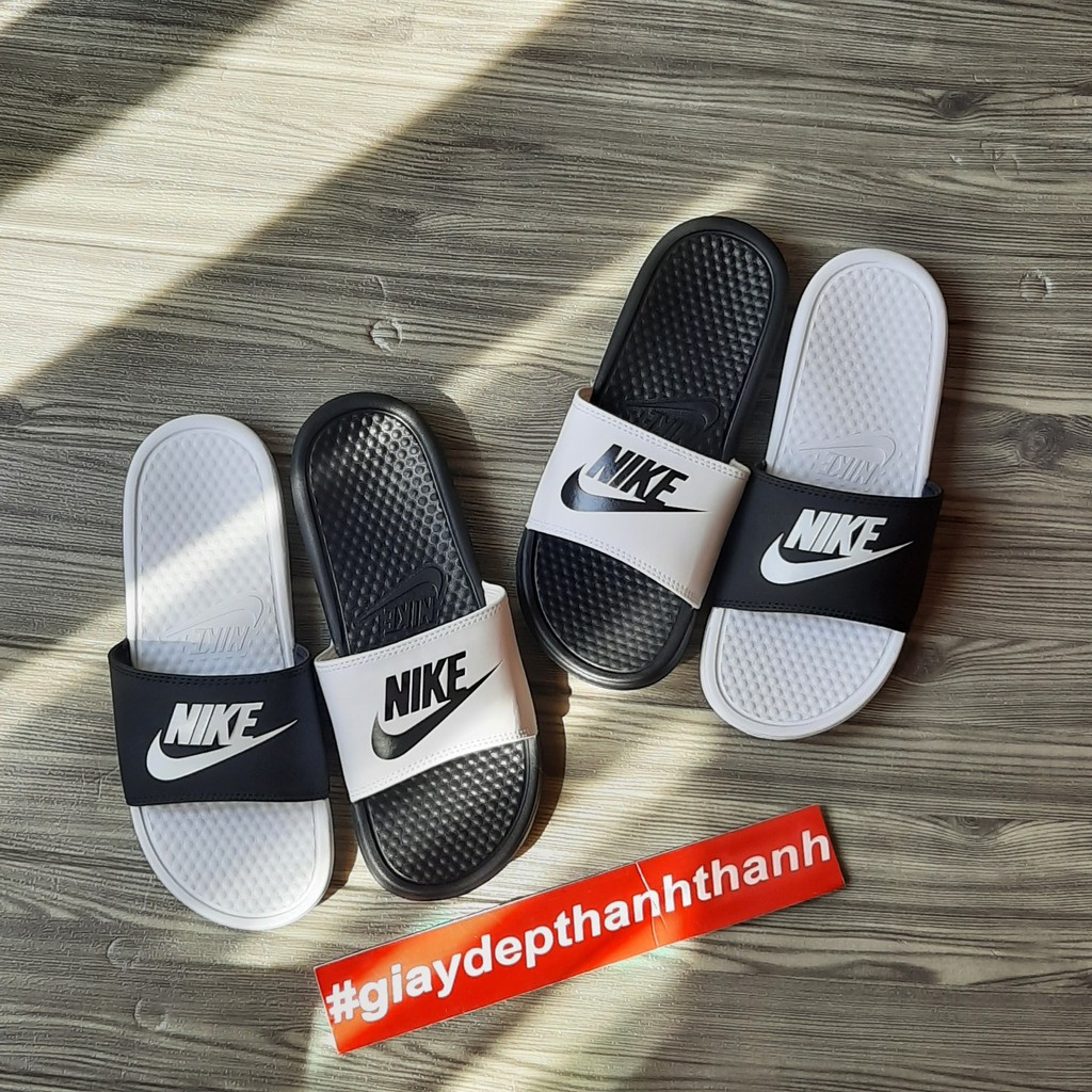 Dép quai ngang nike-unisex trắng đen free ship