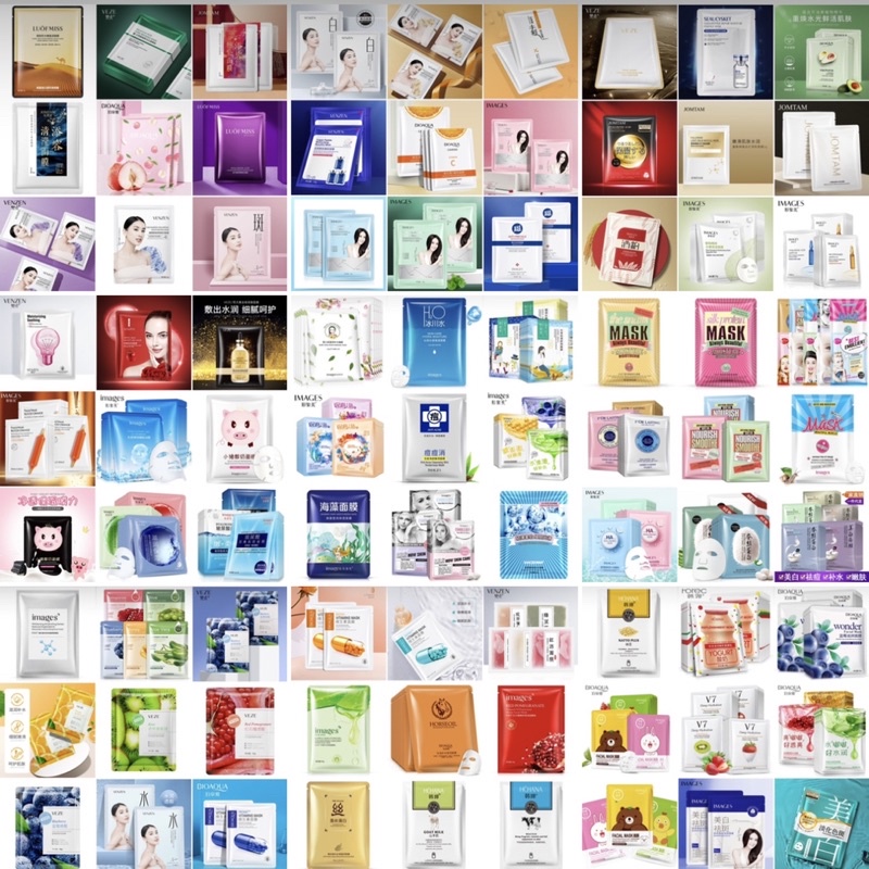 COMBO 50 Mặt nạ nội địa trung combo 50 mask trái cây serum dưỡng ẩm trắng sáng da mờ thâm thẹo giảm mụn viêm, mềm mịn da | BigBuy360 - bigbuy360.vn