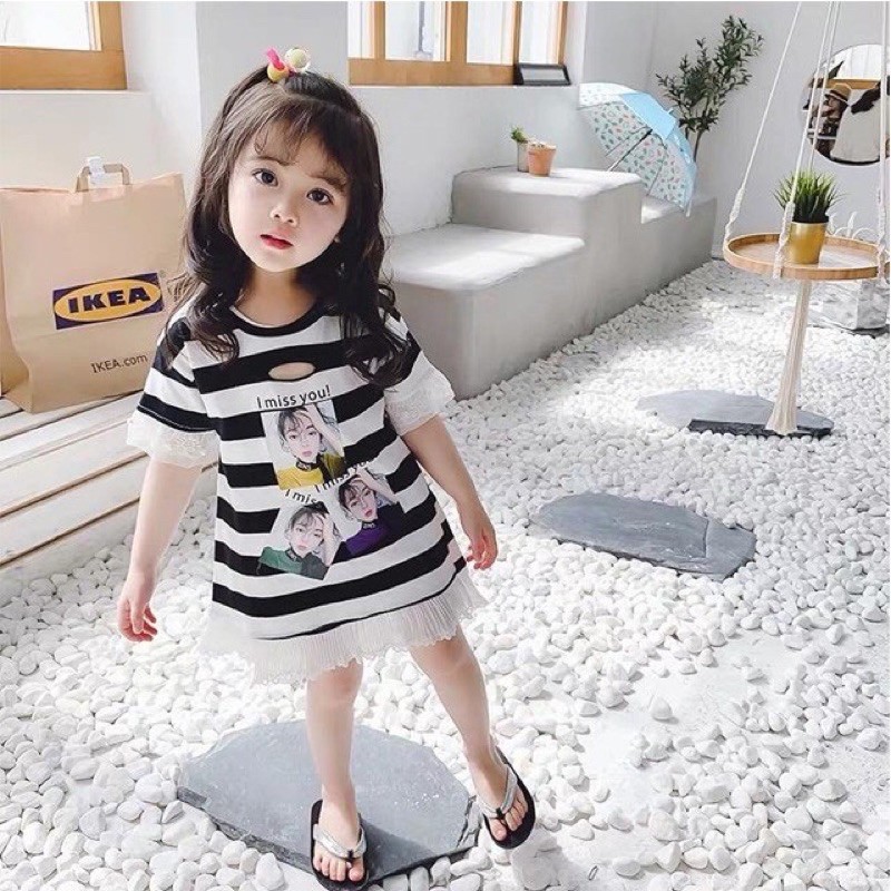 Váy bé gái mùa hè cao cấp siêu xinh dễ thương phong cách công chúa đầm chữ A cho bé từ 6-18kg NX24