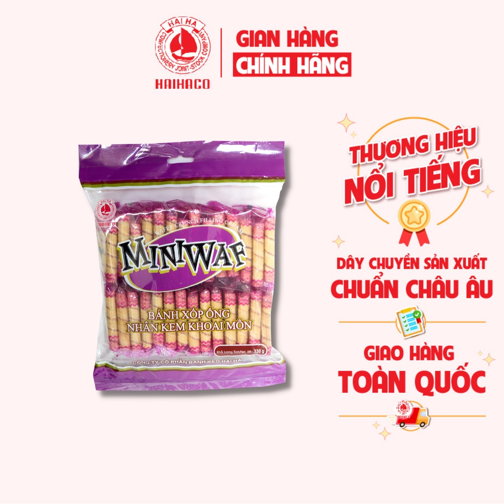 Bánh Xốp Ống Nhân Kem Miniwaf HẢI HÀ (Túi: 300g)