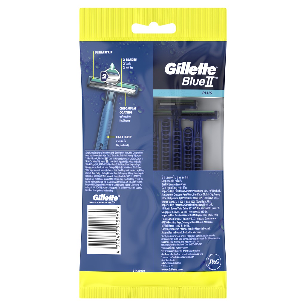 Dao cạo Gillette Blue II Plus Gói 8+2