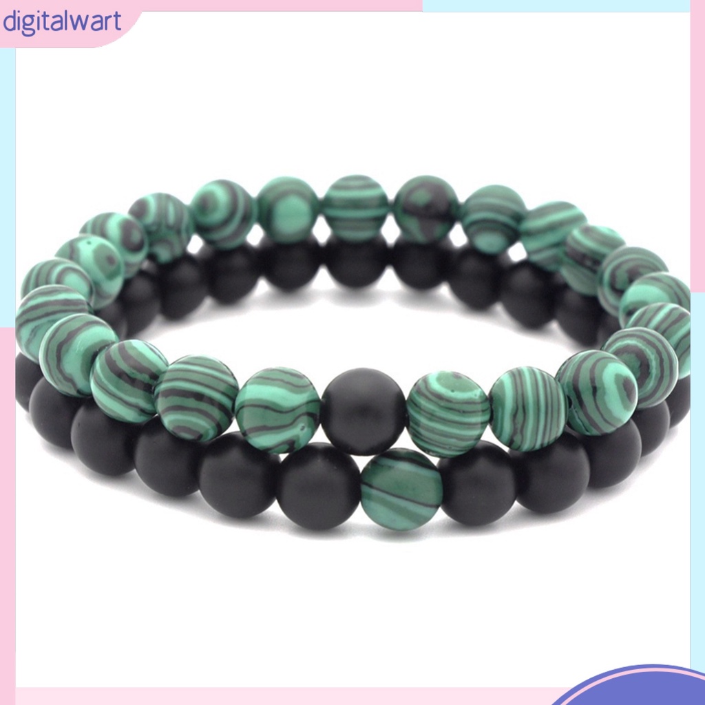 Vòng tay chuỗi hạt đá tròn kiểu dáng thời trang cho nam/nữ