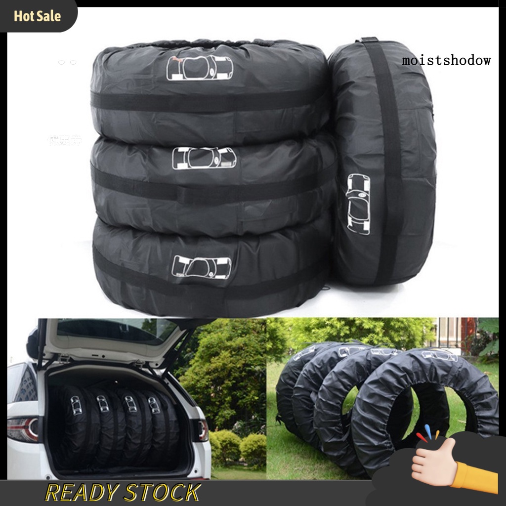 Bộ 4 Vỏ Bọc Lốp Xe Bằng Vải Oxford Chống Tia UV Chống Mòn Có Thể Gấp Gọn Cho Xe Tải