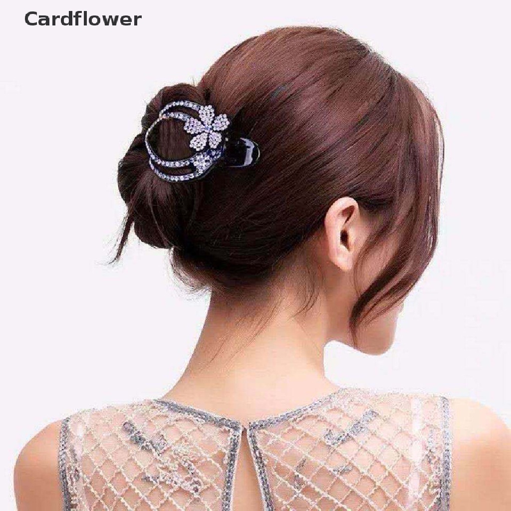 &lt; Cardflower &gt; Kẹp Tóc Càng Cua Lớn Đính Đá Pha Lê Mới Cho Nữ