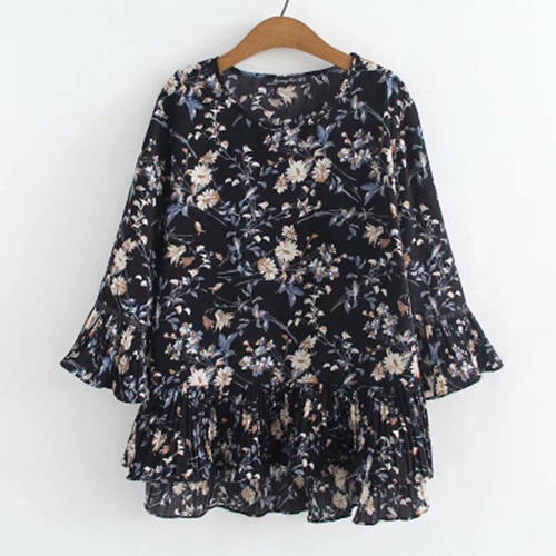 Áo Sơ Mi Voan Tay Lửng Dáng Rộng Phong Cách Thời Trang Phương Tây Plus Size 5XL 2021