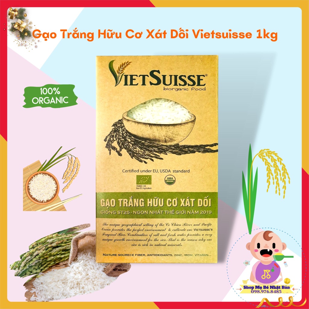 Gạo Hữu Cơ, Gạo Lứt Hữu Cơ Vietsuisse 1kg