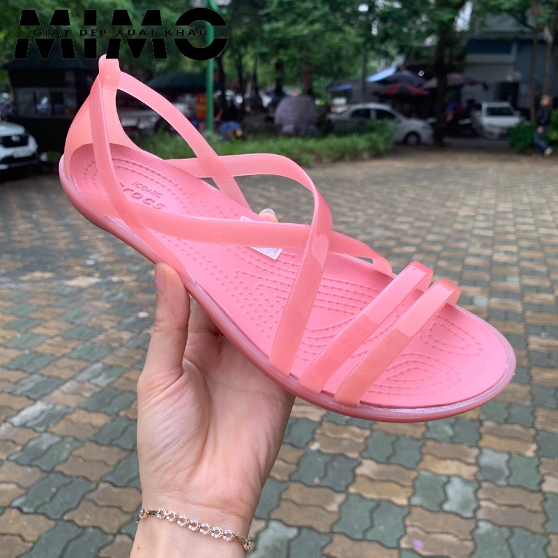 Sandal nữ, dép xăng đan Strappy cao cấp màu hồng nữ tính êm bền nhẹ cho nữ