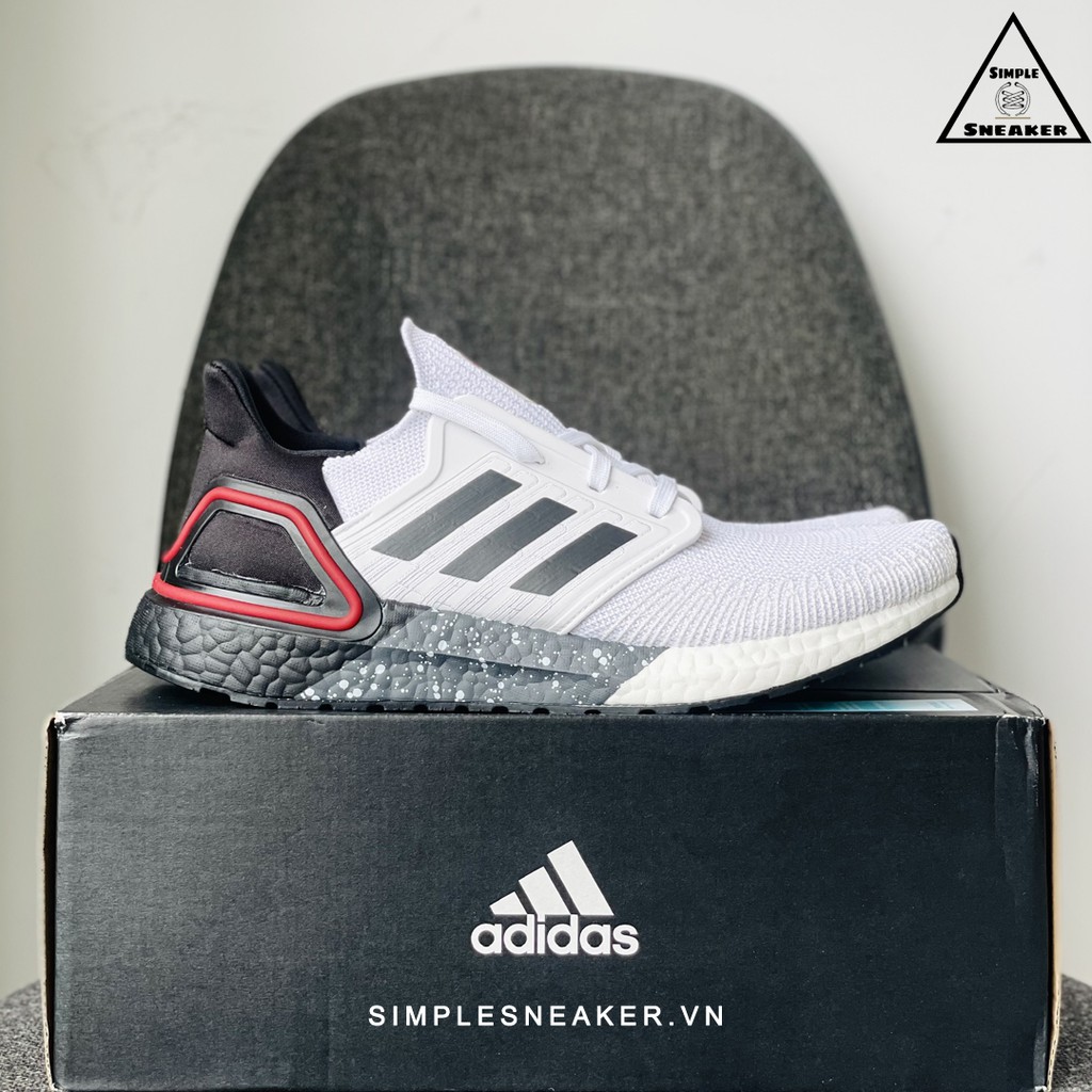 Giày Adidas Ultra Boost Chính HãngFREESHIPGiày Sneaker Thể Thao - Ultraboost 20 Cloud White Chuẩn Auth- Simple Sneaker