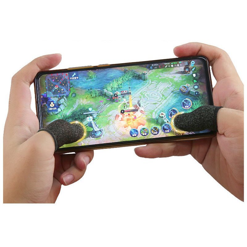 Găng tay,Bộ bao 2 ngón tay sợi carbon chuyên dụng chơi game mobile đỉnh cao - chống ra mồ hôi tay, cảm ứng siêu nhạy