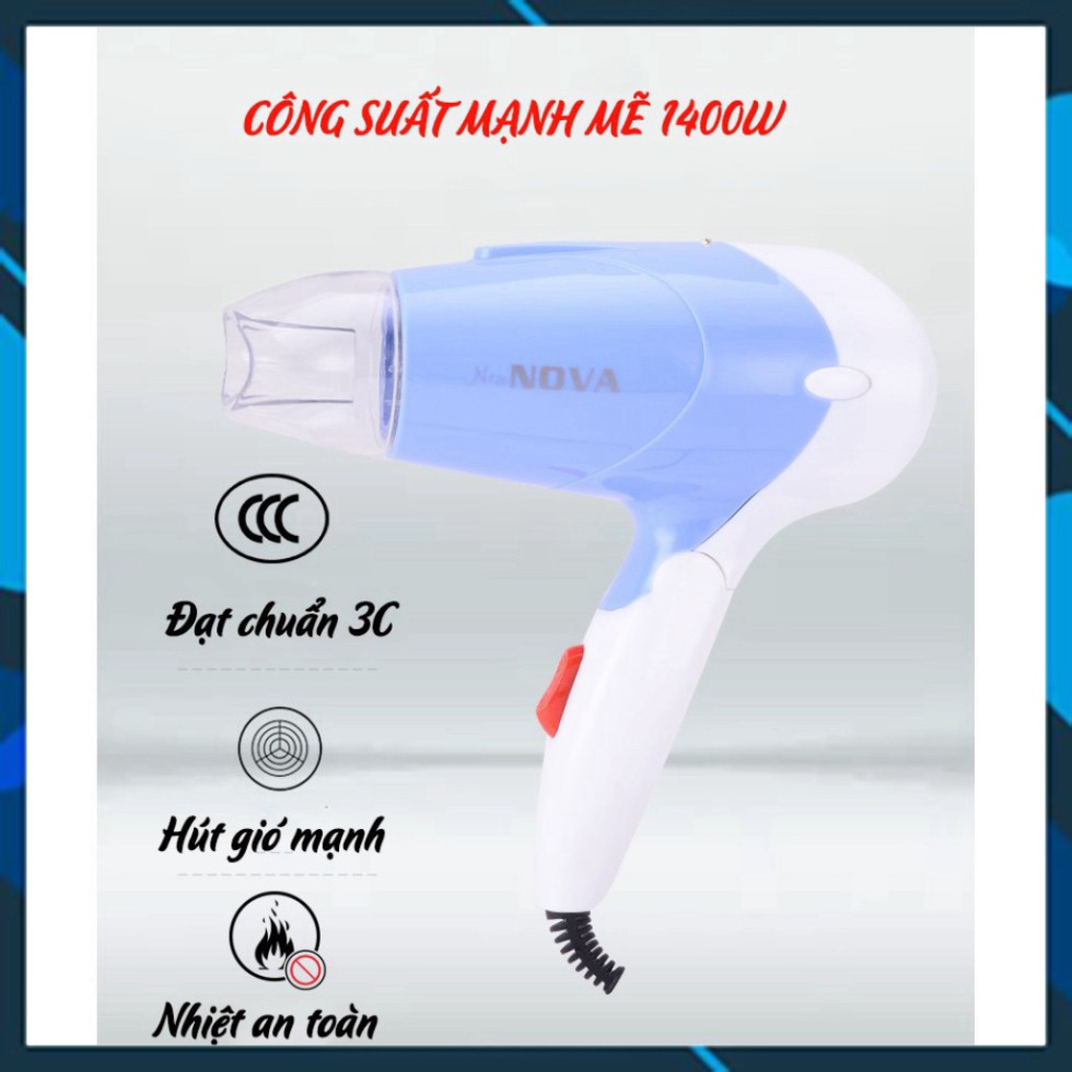 Máy sấy tóc mini tại nhà NOVA  công suất 1000W  gấp gọn được