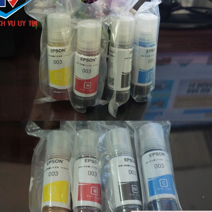 ☘️Bộ mực in 4 màu 003 cho máy in Epson L1110/ L3110/ L3150/ L4150/ L1110 mực nhập khẩu
