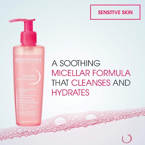 Gel Rửa Mặt Tạo Bọt Giảm Mụn, Thâm Bioderma Sensibio Gel Moussant 200ML