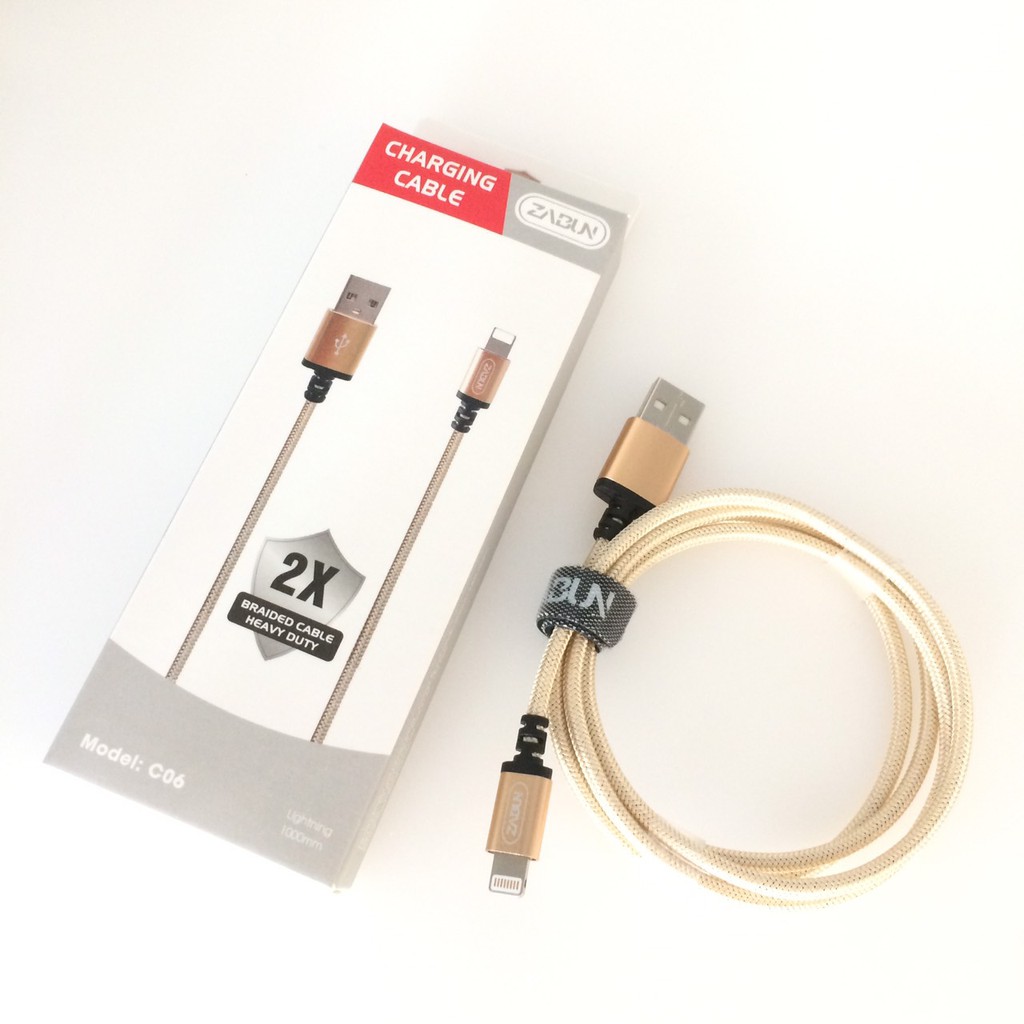 Cáp sạc dù siêu bền truyền dữ liệu tốc độ cao Micro USB cho điện thoại Android và Windows phone  Zabun C06 . Chính hãng