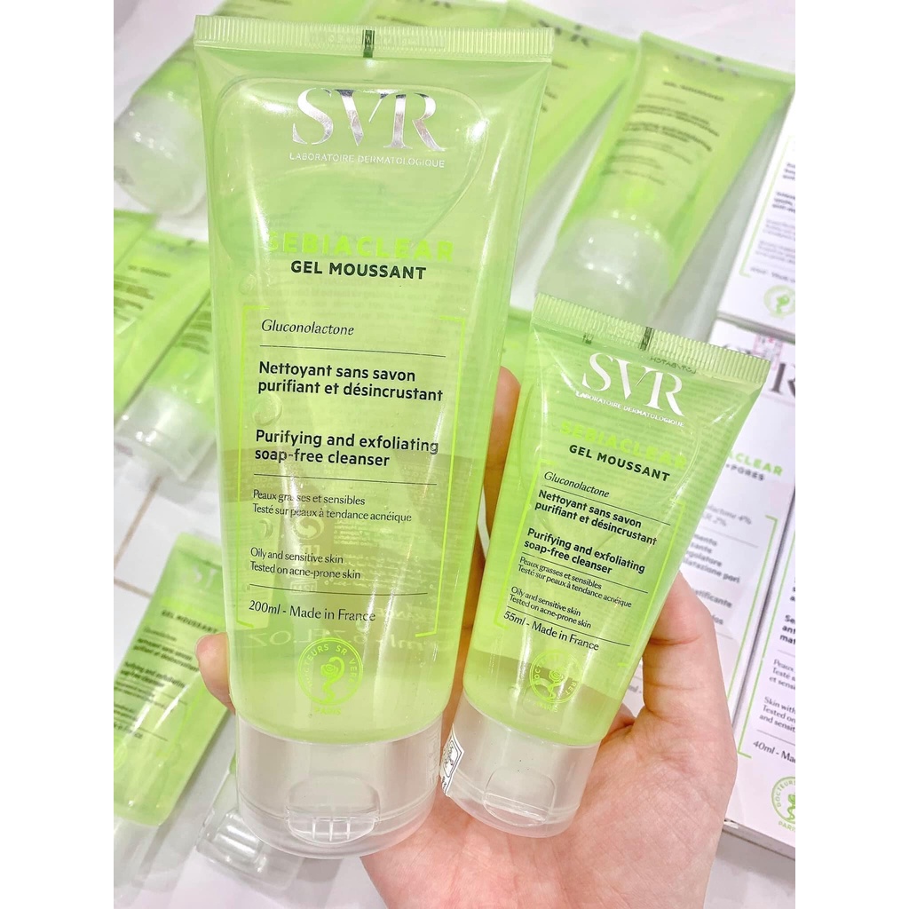 [MÃ MAIPSVR10 giảm 10%] Sữa Rửa Mặt SVR Sebiaclear Gel Moussant Cho Da Hỗn Hợp, Dầu mụn &amp; Nhạy Cảm - Cila House