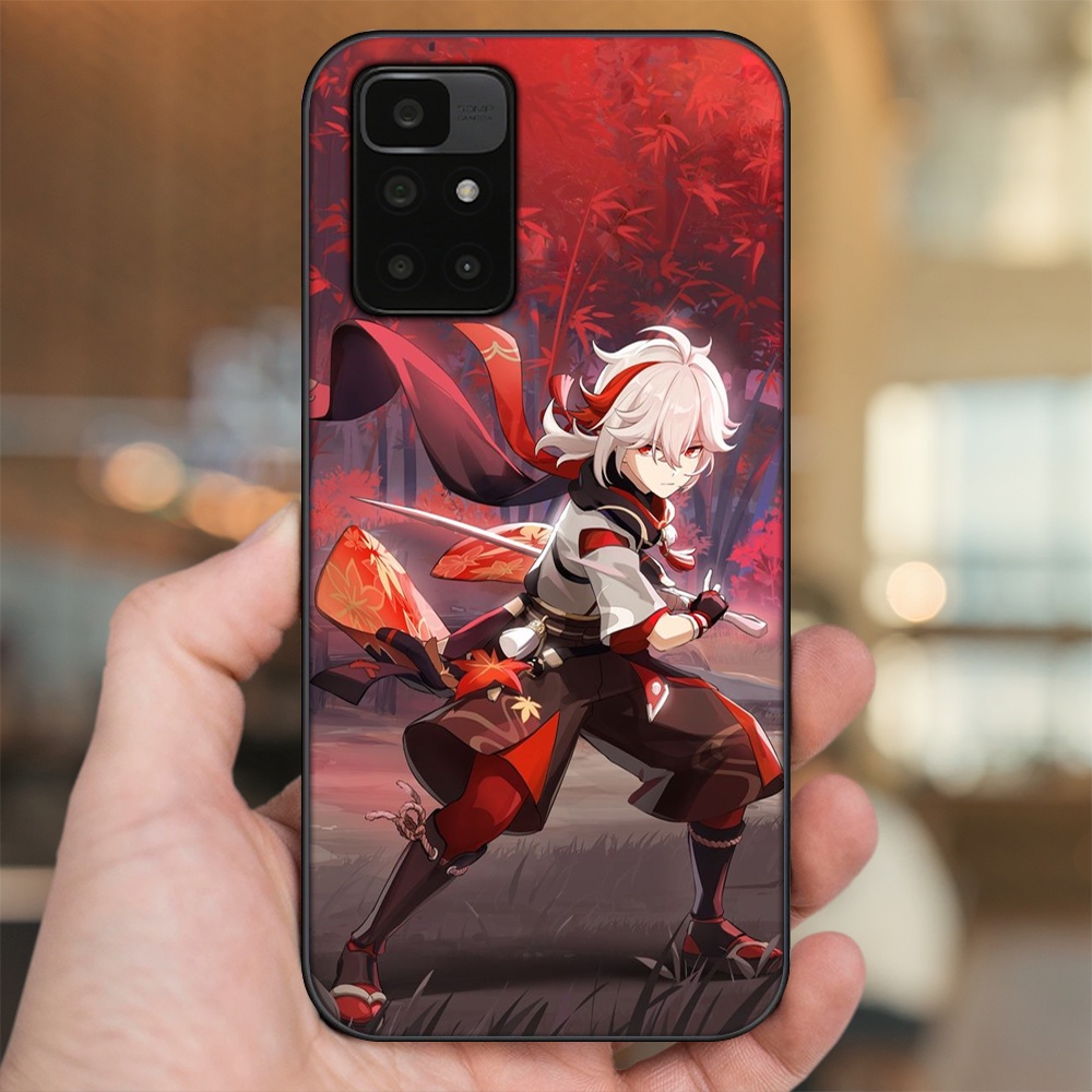 Ốp lưng Xiaomi Redmi 10 viền đen in hình Kazuha Genshin Impact