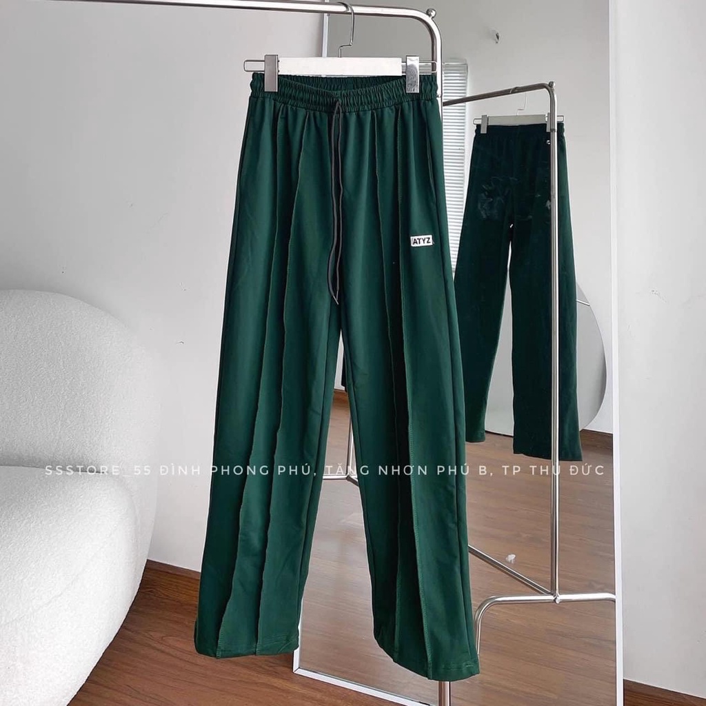 Quần Ống Rộng Sadboiz Hình Thêu Unisex, Quầnn Simple Dành Cho Nam Nữ Cạp Chun Vải Co Giãn Dày Dặn Mặc 4 Mùa
