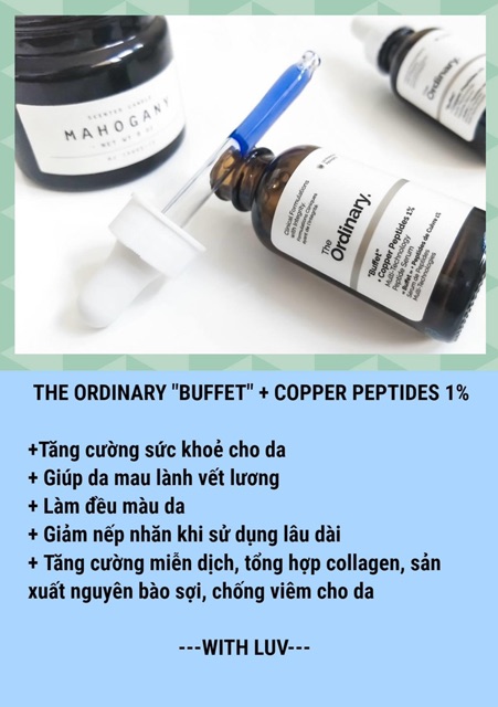 SERUM CHỐNG LÃO HOÁ CAO CẤP THE ORDINARY BUFFET + Copper Peptides 1%