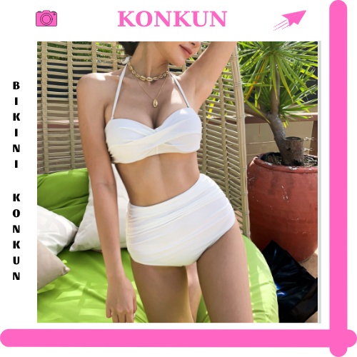 Bikini cạp cao áo xoắn gọng nâng ngực KONKUN MS99