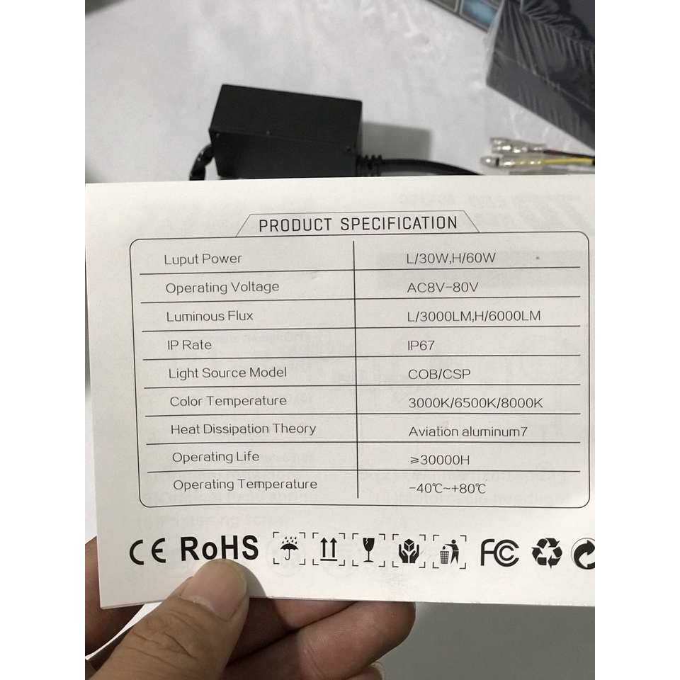 Đèn pha led râu 3 Tim đủ chân 2in1 T19 H4 Motoled 60W 6000lument IP67 Mã 7374 TDA5