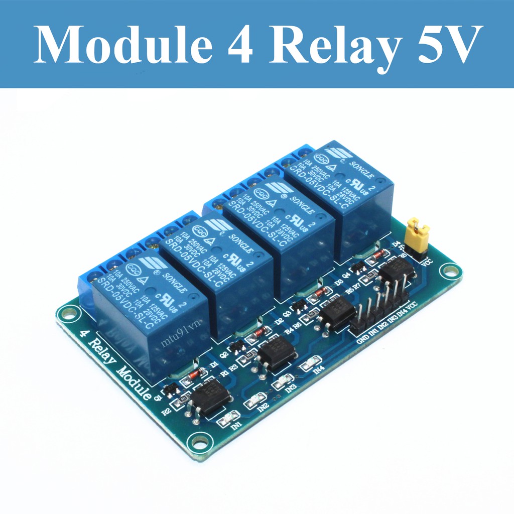 Module 4 Relay 5V có Opto cách ly đóng ngắt mạch điện AC/DC