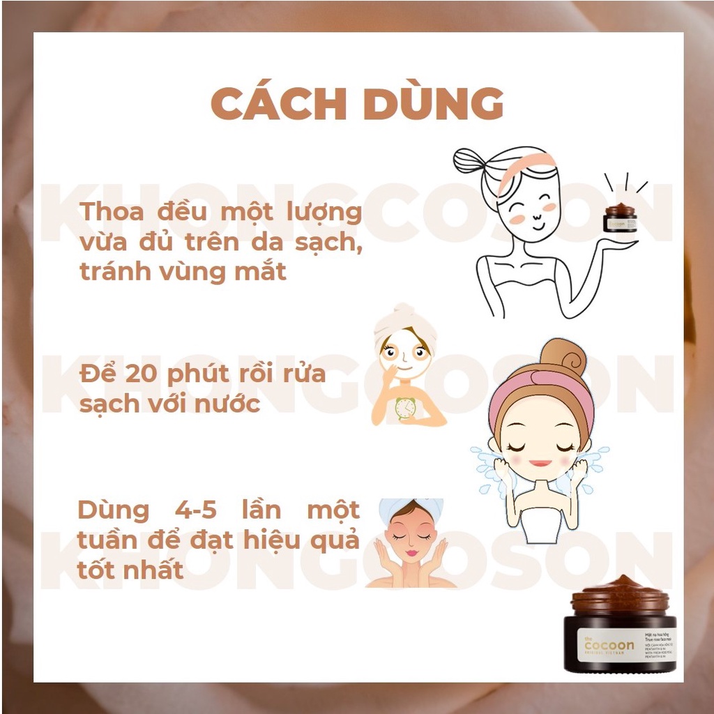 Mặt Nạ Hoa Hồng Cocoon Dưỡng Ẩm Mini &amp; Full size 30 - 100ml - Khongcoson