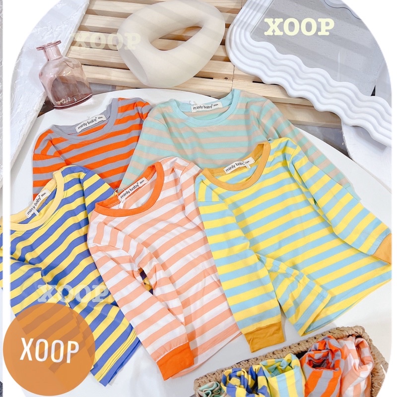 Bộ  dài tay kẻ sọc sợi dệt cho bé ( size 8-18kg) BD3