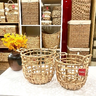Giỏ đựng đồ lục bình khung sắt đan thưa