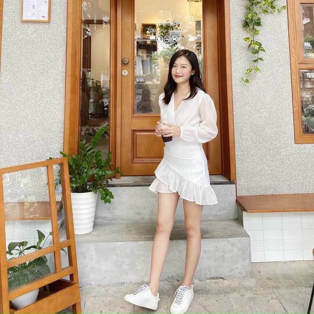 [Mã SKAMA06 giảm 8% tối đa 50K đơn 250K] Đầm Đắp Chéo Bèo ( Kèm ảnh thật)