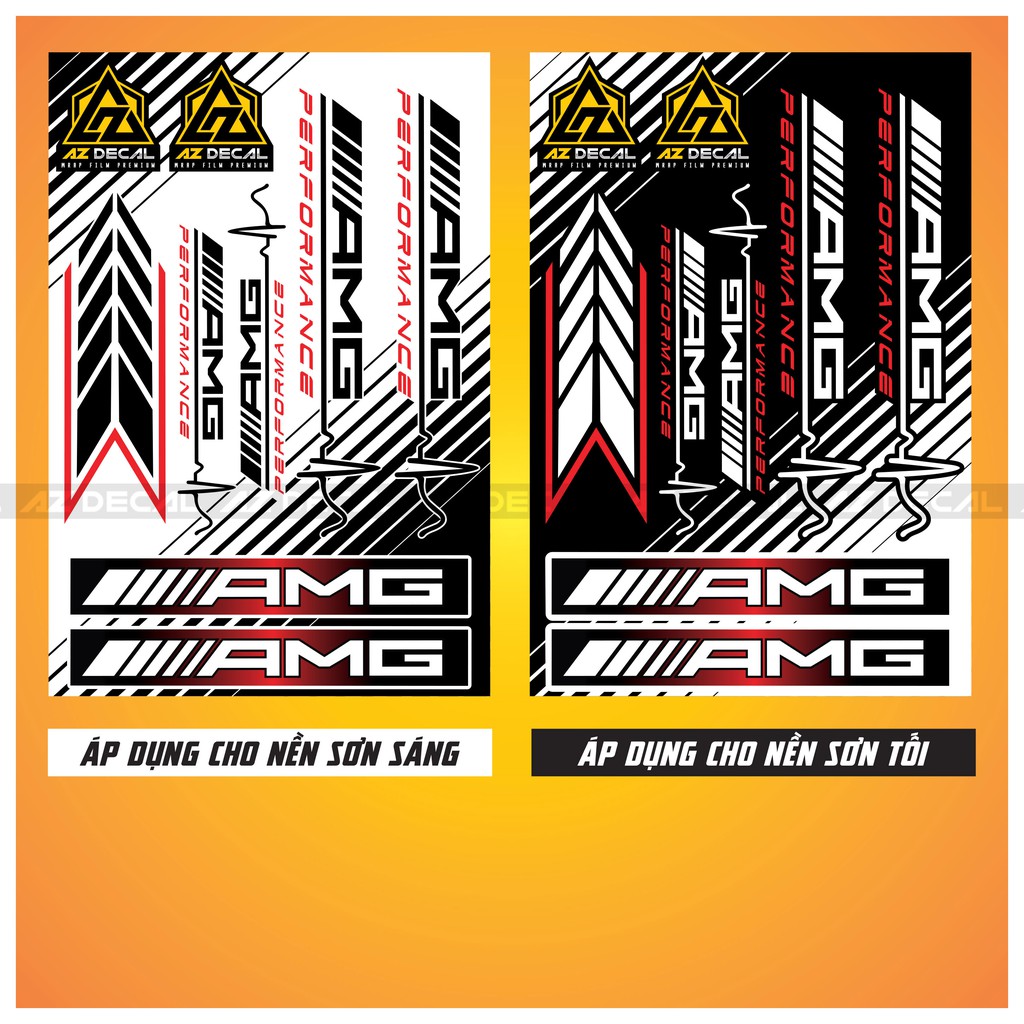 Bộ Tem Trang Trí Xe CBV106 AMG PERFORMANCE | Combo Dán Nhiều Vị Trí Xe Máy, Xe Điện Chống Nước, Bền Màu