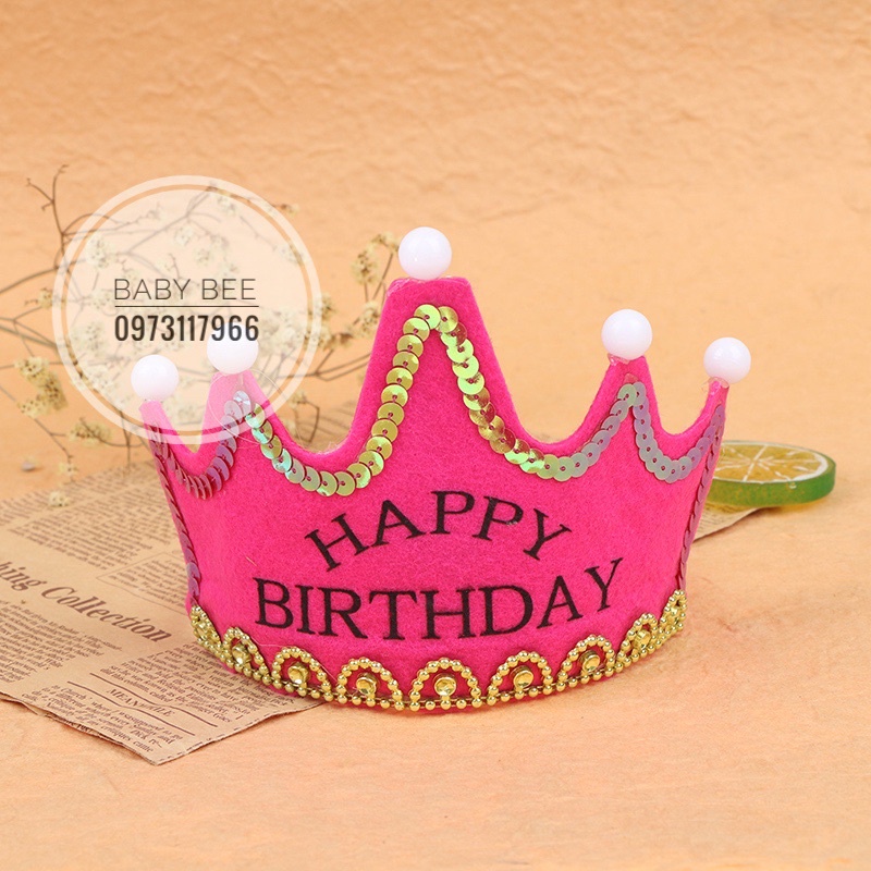Vương Miện Đèn Đội Đầu HAPPY BIRTHDAY