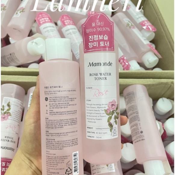 Nước cân bằng làm sạch và cung cấp độ ẩm làm dịu da Mamonde Toner Diếp Cá , Hoa Hồng , Rau Má 250ml