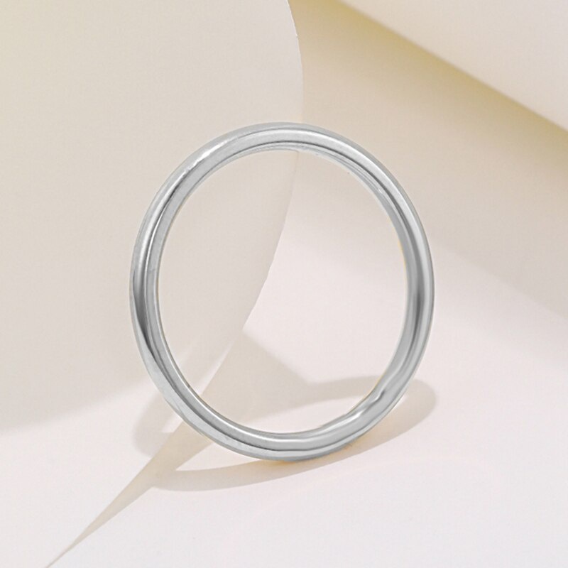Nhẫn đôi bằng thép không gỉ 2mm dễ thương thời trang Hàn Quốc #5040