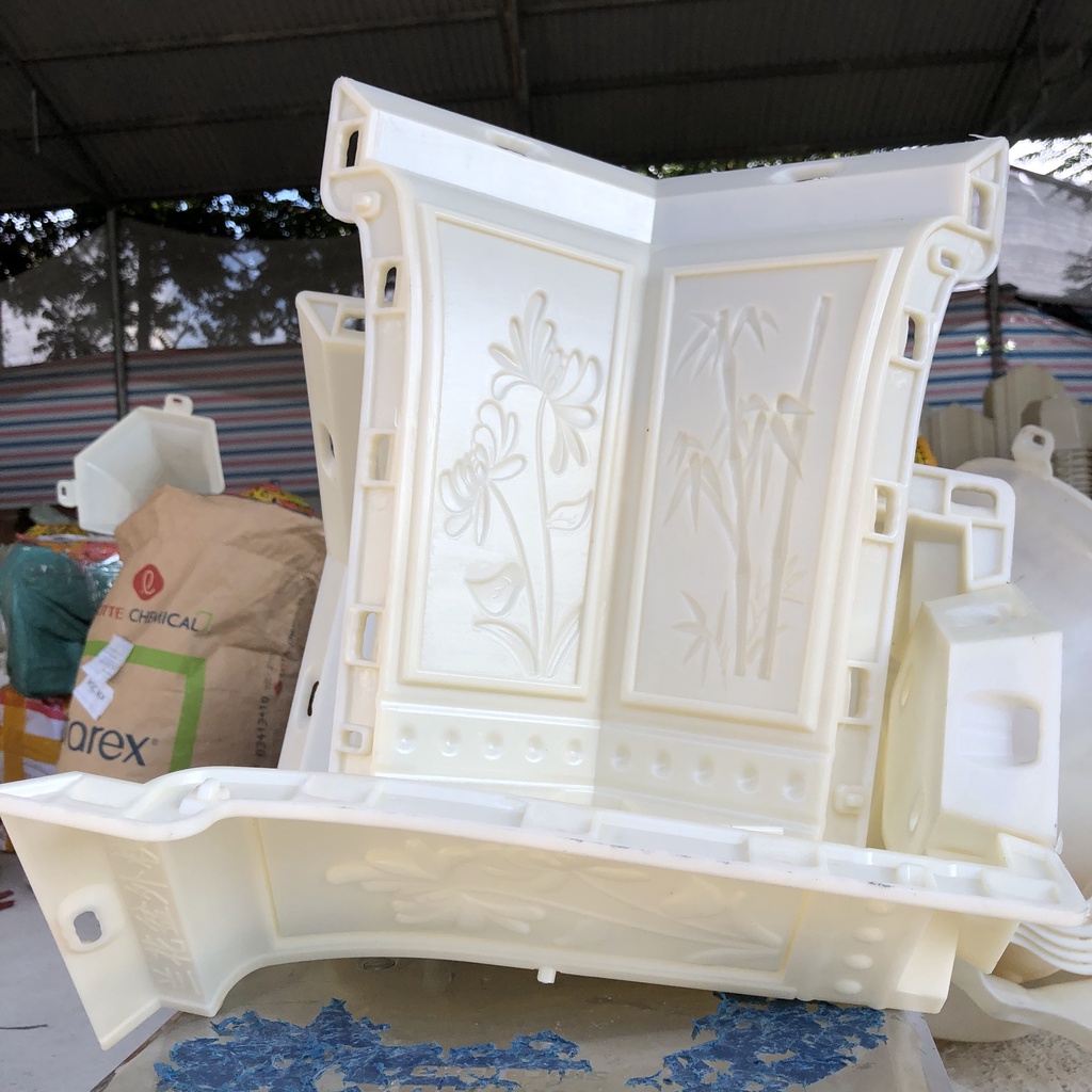 Khuôn đúc chậu cảnh Lục Giác cao 33 kết hợp Chân Đôn Kỷ, Phù hợp trông hoa cây cảnh bonsai mới 100% nhựa ABS cao cấp