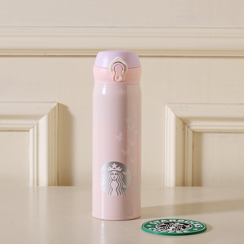 Bình giữ nhiệt Starbucks Hồng nắp bật - Anniversary Collection Butterfly Pink - 500ml - Hàng Nội Địa Trung