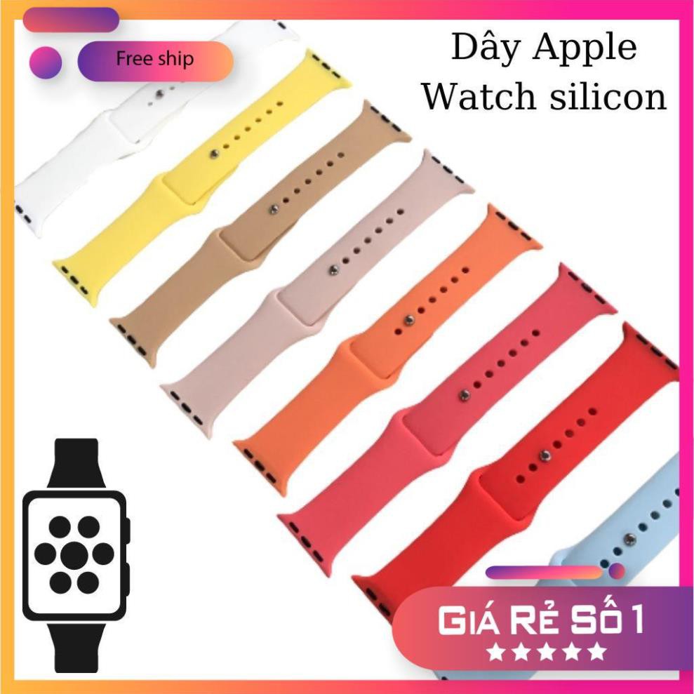 Dây Ap Watch  Freeship  Dây Đồng Hồ Thông Minh Ap Watch Silicon 15 Màu ⚡ Series 5/4/3/2/1 ⚡ 38mm/40mm &amp; 42mm/44mm