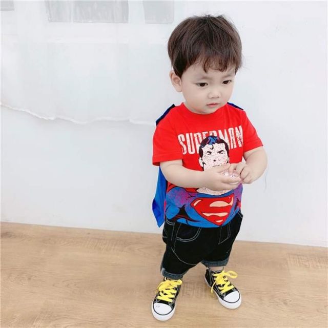 Áo siêu nhân + khăn choàng cho bé trai