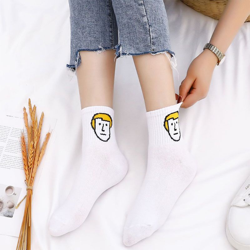 Xixi Set 5 Đôi Tất Chân In Hình Cây Xương Rồng / Chữ Phong Cách Nhật Bản Cho Nữ | BigBuy360 - bigbuy360.vn
